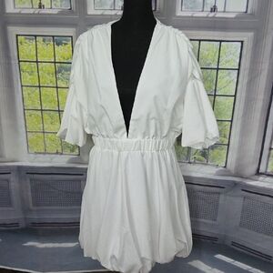 SHEIN White Midi Dress